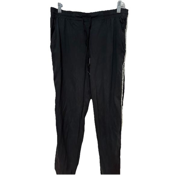 GO by GOSILK Black Sophisticated Dress Pants with Fray and Pockets Size Small - Picture 1 of 6